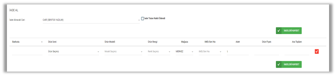 sentos güncel durum iade al