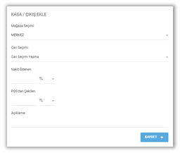 sentos güncel durum kasa çıkış ekle